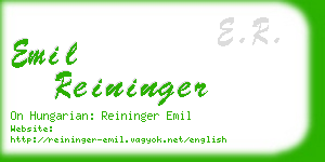 emil reininger business card